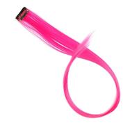 All Long Straight Color Hair Piece Extensions Clip In Highlight Rainbow Streak Pink Synthetic Strands On Clips(Color 8)