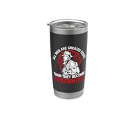 All Men They Become Firefighter Funny Fireman Firefighters Bicchiere termico in acciaio inox doppia parete