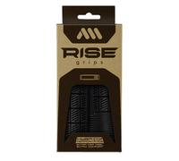 AMS RISE Manopole MTB Lock On Ergonomiche in Gomma Grip Professionale Enduro Trail Race 132 mm, Nero