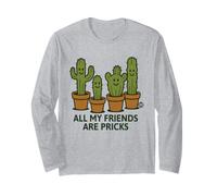 all My Friends Are Pricks Funny Cactus Maglia a Manica