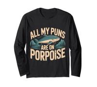 all My Puns Are On Porpoise Marine Animal Wordplay - Maglia a Manica