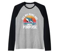 all My Puns Are On Porpoise Marine Animal Wordplay |- Maglia con Maniche Raglan