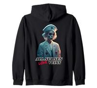 all Nurses Love Vene Infermiera Scrub Halloween Costume Donna Felpa con Cappuccio