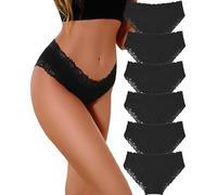 ALL OF ME Confezione da 6 Pezzi di Biancheria Intima da Donna in Cotone Brasiliano, Slip in Pizzo Morbido Hipster Sexy Panties, Mutandine da Donna, Mutandine morbide, Taglie S-XL, B-6er, S