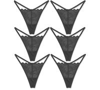 ALL OF ME Lot de 6 G String Tanga Femme Dentelle Sous-vêtements Sexy Lace Underwear Women Panties Multipack S-XL
