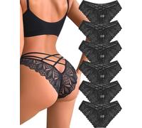ALL OF ME Mutande Donna Brasiliano Slip Donna Pizzo Sexy Culotte Donna Lace Intimo Seducente Set Trasparente Vita Bassa Underwear Pacco da 6,L