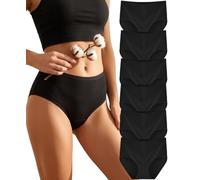 ALL OF SHE Mutande Donna Cotone Vita Alta Slip Donna Cotone Culotte Donna Intimo Donna Set 6 Pezzi Elastico Morbido Traspirante Comfort Quotidiano Multipack Taglie Nero，XXL