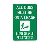 All Pets Must Be On A Leash Please Clean Up After Your Pet With Dog On Leash Simbolo di avvertimento Segnale di avvertimento, Guinzaglio per cani Segnali di sicurezza in metallo per la sicurezza delle