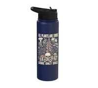 All Plants Are Edible Some Only Once Funny Botanical Stainless Steel Insulated Water Bottle