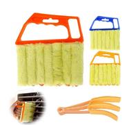 All-Purpose Washable Cleaning Brush - Blinds, Venetian Cleaner Duster Tool, Ergonomic Handle&7 Roller System Shutter Cleaner, Cleaning Tool for Air Conditioner&Car AC Vent (1, orange)