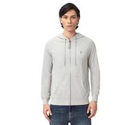 all Saints Brace - Felpa con Cappuccio da Uomo, in Jersey, Colore: Grigio ciottolo, S