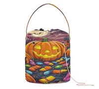 All Saints' Day Happy Halloween Candy Crochet Storage Craft Bag Organizer Portable Yarn Tote per Crochet Hook Crochet Craft