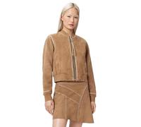 All Saints ORTEN WHIP BOMBER DA DONNA IN PELLE, MARRONE SABBIA, EU 40/US 4