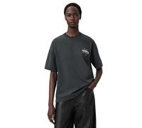 all Saints T-Shirt da Uomo Pentacle SS Crew, Nero Lavato, XS