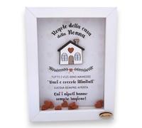 all sas Quadretto Cornice in Legno con Scritta Regole della casa dei nonni: tutti i vizi sono ammessi. Baci e coccole illimitati. Regalo Compleanno e Festa dei Nonni dai Nipoti