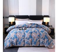 All Season Goose Feather Quilt, 95% Goose Down Comforter King Size, Thicker Winter Down Feather Duvet Insert Lightweight Warm Duvets, 1000 Fill Power(Blue,180x220cm/3.0kg)
