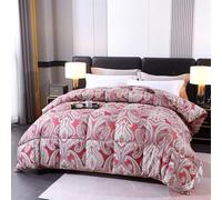 All Season Goose Feather Quilt, 95% Goose Down Comforter King Size, Thicker Winter Down Feather Duvet Insert Lightweight Warm Duvets, 1000 Fill Power(Red,150x200cm/2.5kg)
