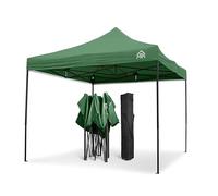 All Seasons Gazebos | 3x3m Pop Up Gazebo con 4 pareti laterali, pacchetto accessori e borsa con ruote | Facile montaggio, Resistente, Completamente Impermeabile, Materiali di Alta Qualità (Verde)