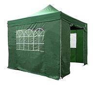 All Seasons Gazebos | 3x3m Pop Up Gazebo con 4 pareti laterali, pacchetto accessori e borsa con ruote | Resistente, Completamente Impermeabile, Di Alta Qualità (Verde)