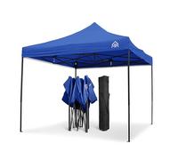 All Seasons Gazebos | 3x3m Pop Up Gazebo con pacchetto accessori e borsa con ruote | Resistente, completamente impermeabile, di alta qualità (Blu Reale)