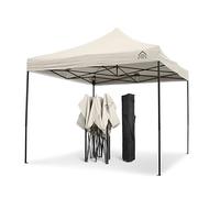 All Seasons Gazebos | 3x3m Pop Up Gazebo con pacchetto accessori e borsa con ruote | Resistente, completamente impermeabile, di alta qualità (Crema)