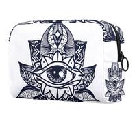 All Seeing Eye in Lotus - Trousse da donna, per articoli da toeletta da viaggio, grande, pratica borsa organizer con cerniera, Multi, 18.5x7.5x13cm/7.3x3x5.1in, Beauty case