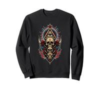 all Seeing Eye Skull Totem Occulto Mistico Visionario Horror Felpa