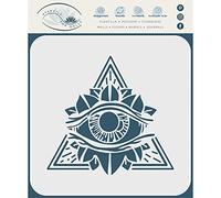 All Seeing Eye Stencil 21,5 x 20 cm (L) - Simbolo piramidale Occhio della Provvidenza Triangolo Magia Massoneria Spirituale Esoterica Stencil per pittura