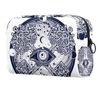 All Seeing Eye, trousse da donna, per articoli da toeletta da viaggio, grande, pratica borsa organizer con cerniera, Multi, 18.5x7.5x13cm/7.3x3x5.1in, Beauty case