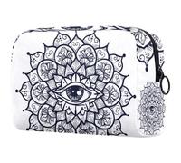 All Seeing Eye - Trousse per cosmetici da donna, con motivo mandala, per articoli da toeletta da viaggio, grande, pratica borsa organizer con cerniera, Multi, 18.5x7.5x13cm/7.3x3x5.1in, Beauty case