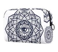 All Seeing Eye - Trousse per cosmetici da donna, con motivo mandala, per articoli da toeletta da viaggio, grande, pratica borsa organizer con cerniera, Multi, 18.5x7.5x13cm/7.3x3x5.1in, Beauty case