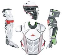 All-Star MVP-Pro CKCC-5-WH_BK_SC Limited Edition Catcher Gear Set casco protezione petto protezioni gambe adulto S-M-L taglie NOCSAE certificato NOCSAE (M)
