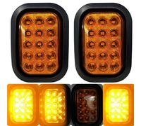 All Star Truck Parts 5x3 2x Ambra Strobo Lampeggiante Rettangolo 15 LED Segnale