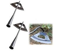 All-steel Hardened Hollow Hoe, Handheld Weeding Rake Planting Vegetables Farm Tool, Garden Planting Hoe, Steel Gardening Hand-held Hollow Hoe for Weeding, Farm Garden Tool Weeding Rake (2 Pcs)