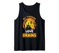 all Teachers Love Brains Funny Halloween Teacher Costume Canotta