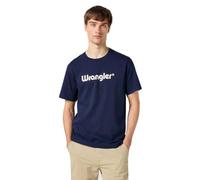 Wrangler Maglietta con Logo T-Shirt, Blu Navy, XXXL Uomo