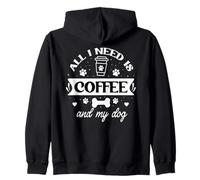all That I Need is Coffee And My Dog Cup Paw Print Dog Mom Felpa con Cappuccio