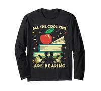 all The Cool Kids Are Reading Vintage Book Son Daughter Maglia a Manica