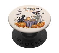 All the Fall Things, motivo: scheletro della strega, motivo: gatto autunnale PopSockets PopGrip Adesivo