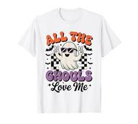all The Ghouls Love Me Halloween Ghost Witches Maglietta