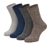 All Things Accessory Calze Termiche da Uomo - 4 Paia di Calze Spesse in Misto Lana, Taglia EU 39-46