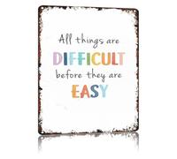 All Things Difficult Metal Signs 12x8 Inch