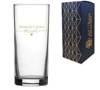 All Things Personalised Bicchiere da cocktail con scritta "World's Best Mum", con stampa dorata, per rum, vodka, cocktail, 360 ml, confezione regalo inclusa, regalo per donne, mamma, moglie, lei