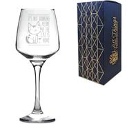 All Things Personalised Tallo Calice Vino Personalizzato 400 ml - Bicchiere da Vino Rosso - “It's Not Drinking Alone if the Cat Is Home” - Regali con Gatti - Laser Inciso, Confezione Regalo Inclusa