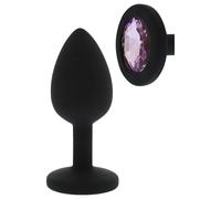 Preferiti di Sempre - Dildo anale in silicone nero con pietra viola