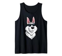 all White German Shepherd with Occhiali da Sole Cool Canotta