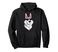 all White German Shepherd with Occhiali da Sole Cool Felpa con Cappuccio