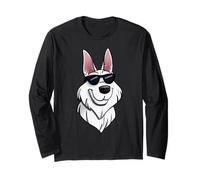 all White German Shepherd with Occhiali da Sole Cool Maglia a Manica