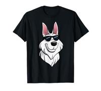 all White German Shepherd with Occhiali da Sole Cool Maglietta