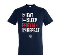 ALL YOU CAN TEE Gym Addicted by Simone Abrescia PT T-Shirt Eat Sleep Gym Repeat L